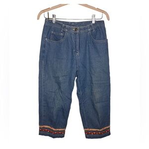 Embroidered Denim Capri Pants Teachercore 8